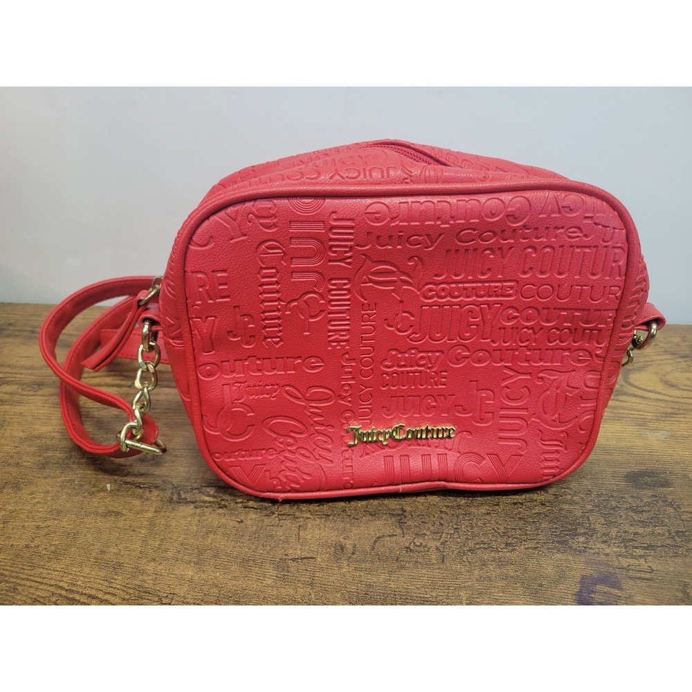 Juicy Couture Embossed Logo Red Crossbody Camera Bag Purse Y2K